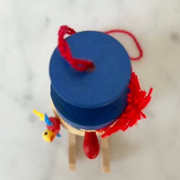 Vintage Steinbach Wooden Christmas Ornament Snowman on Skis Bird-Broom-Clover - Picture 5 of 7